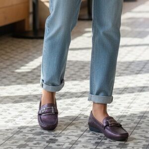 Naturalizer Giselle‎ Purple Animal Print Slide-On Comfort Shoes Women’s Sz 8M